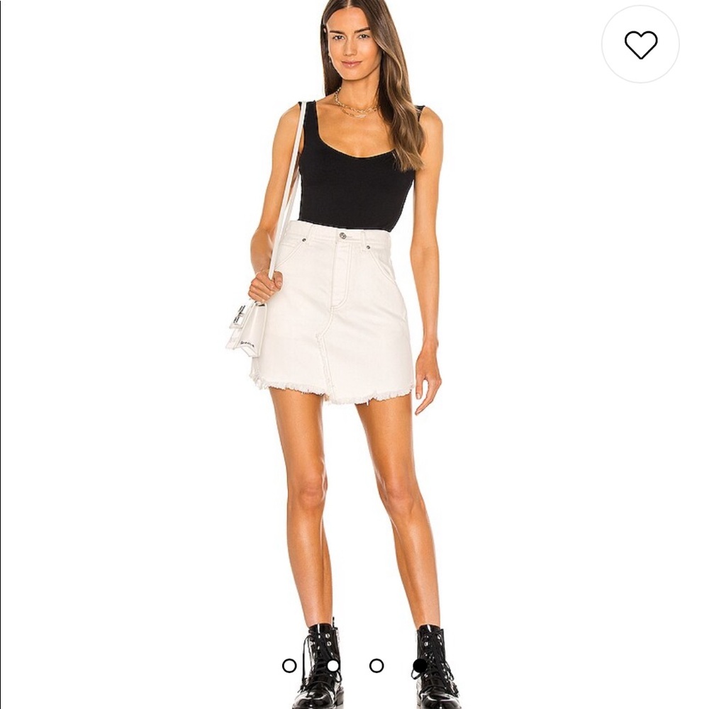18. Free People Brea Cut off Skirt in Deco White - Picture 4 of 16